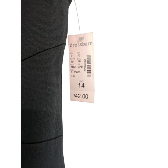 Roz & Ali Black Sleeveless Sheath Dress Knee Length Women's Size 14 - Picture 3 of 4